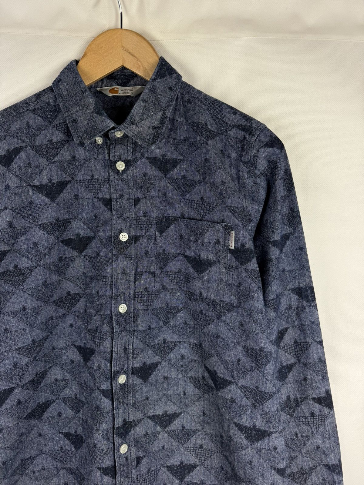 Carhartt Carhartt L/S Crandall Men’s Patterned Denim Button Up Shirt Size US M / EU 48-50 / 2 - 5 Thumbnail