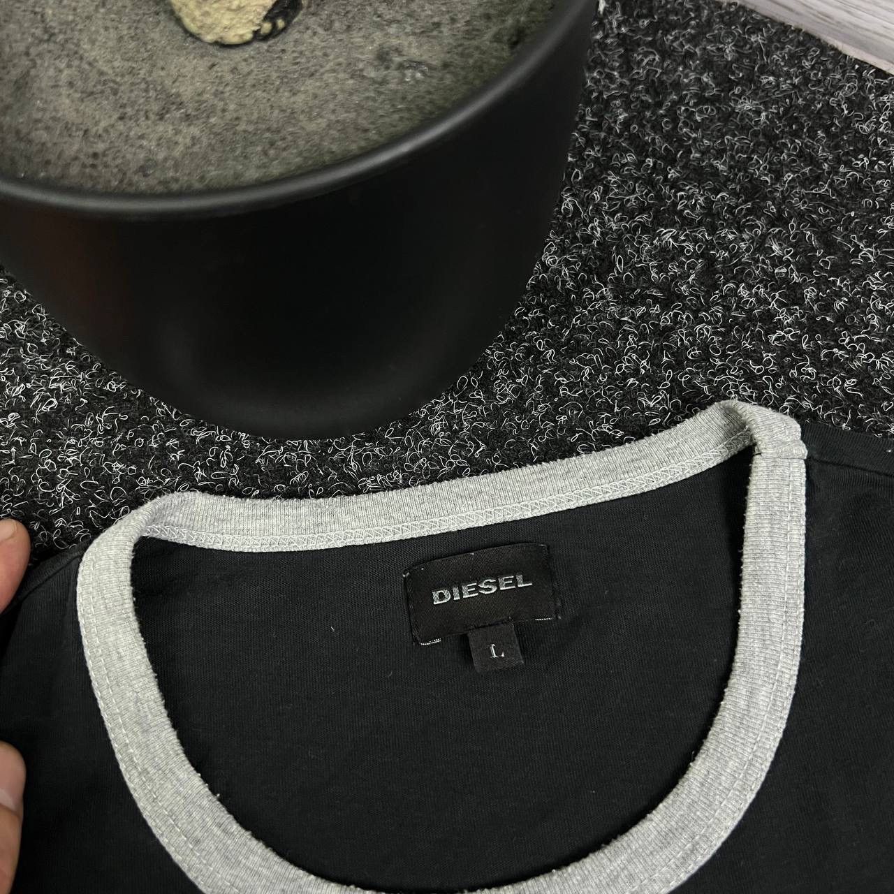Diesel Diesel t-shirt black tee luxury avant-garde old money Size US L / EU 52-54 / 3 - 4 Thumbnail