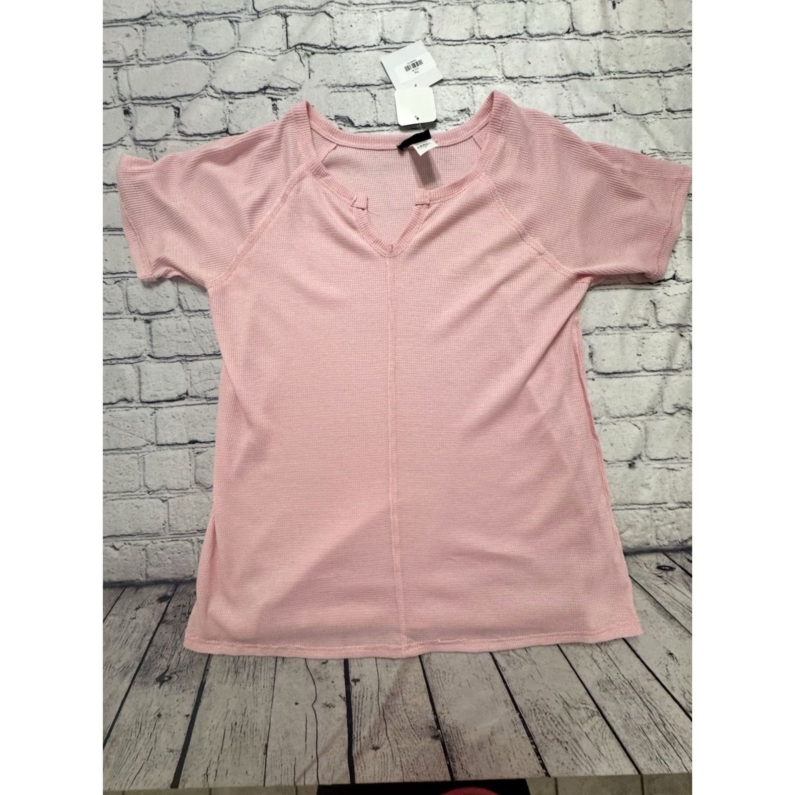 Vintage Hemish USA Womens T Shirt Pink V Neck M Flutter Sleeve Floral Pattern Knit Pullover Casual Shirt Size M / US 6-8 / IT 42-44 - 3 Thumbnail