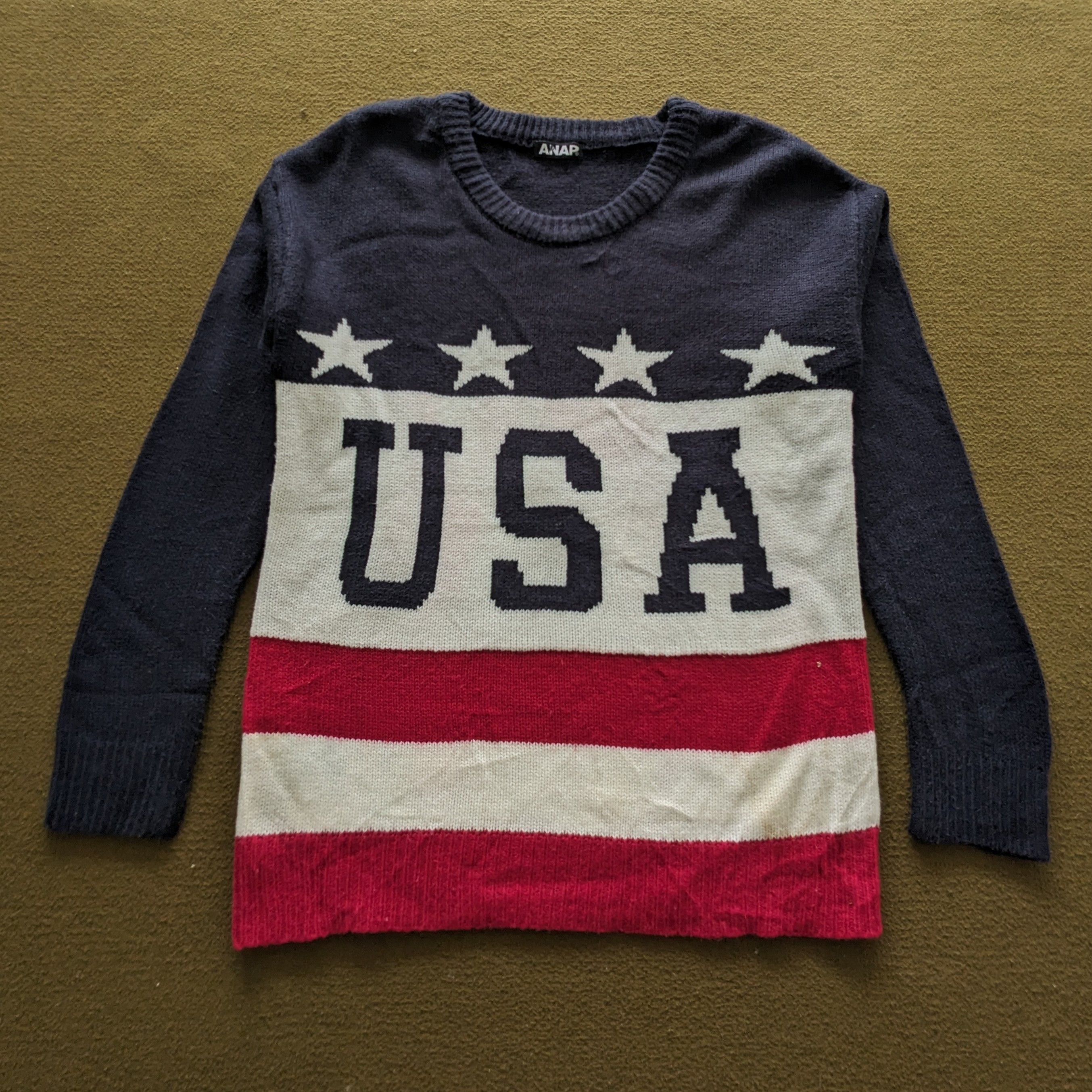 Vintage Vintage ANAP USA American Flag Sweatshirt Size US M / EU 48-50 / 2 - 1 Thumbnail