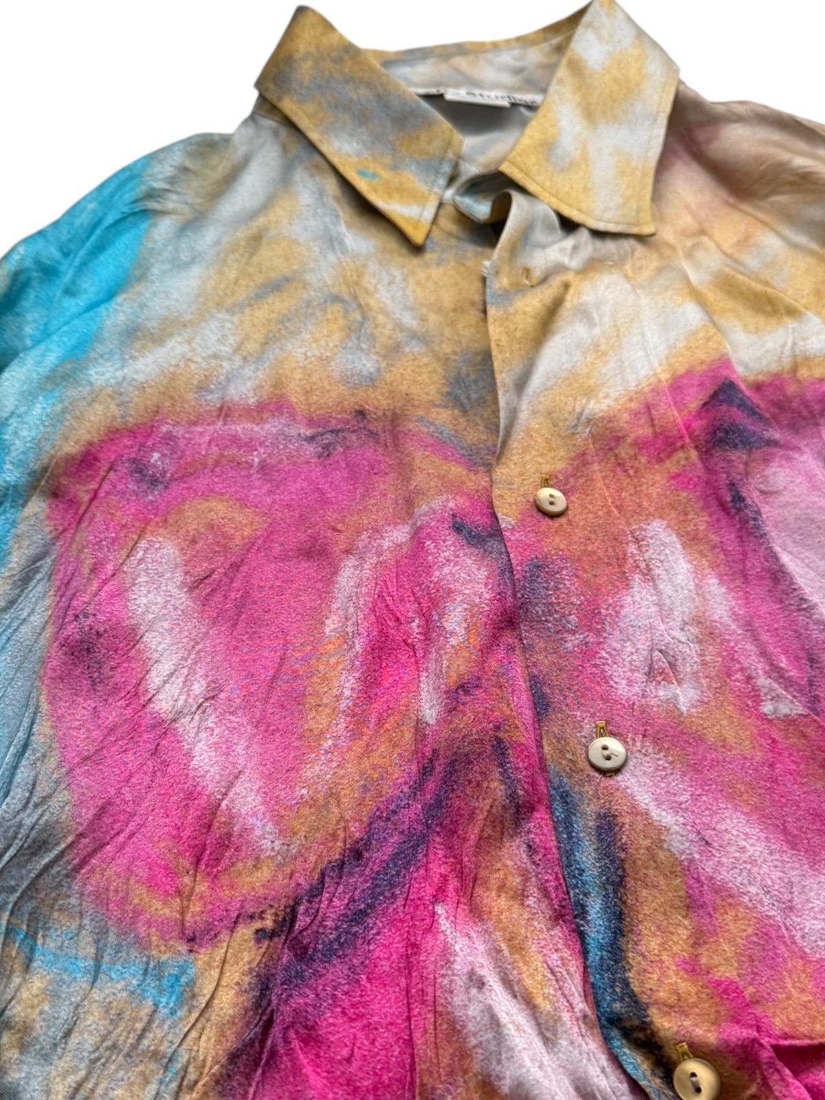 Acne Studios Silky Viscose Printed Abstract Shirt Size US S / EU 44-46 / 1 - 3 Thumbnail