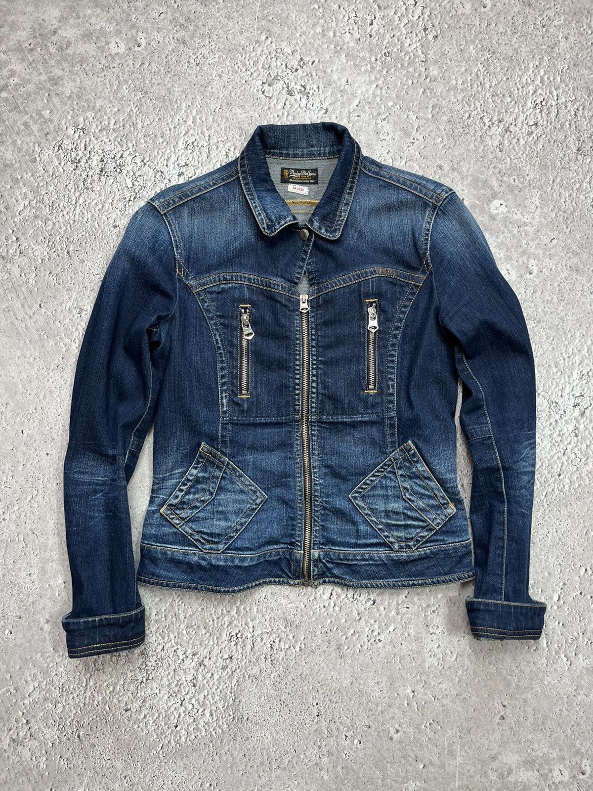 Replay Replay Blue Jeans Deluxe Denim Jacket S Fitted Zip Vintage Size S / US 4 / IT 40 - 1 Thumbnail