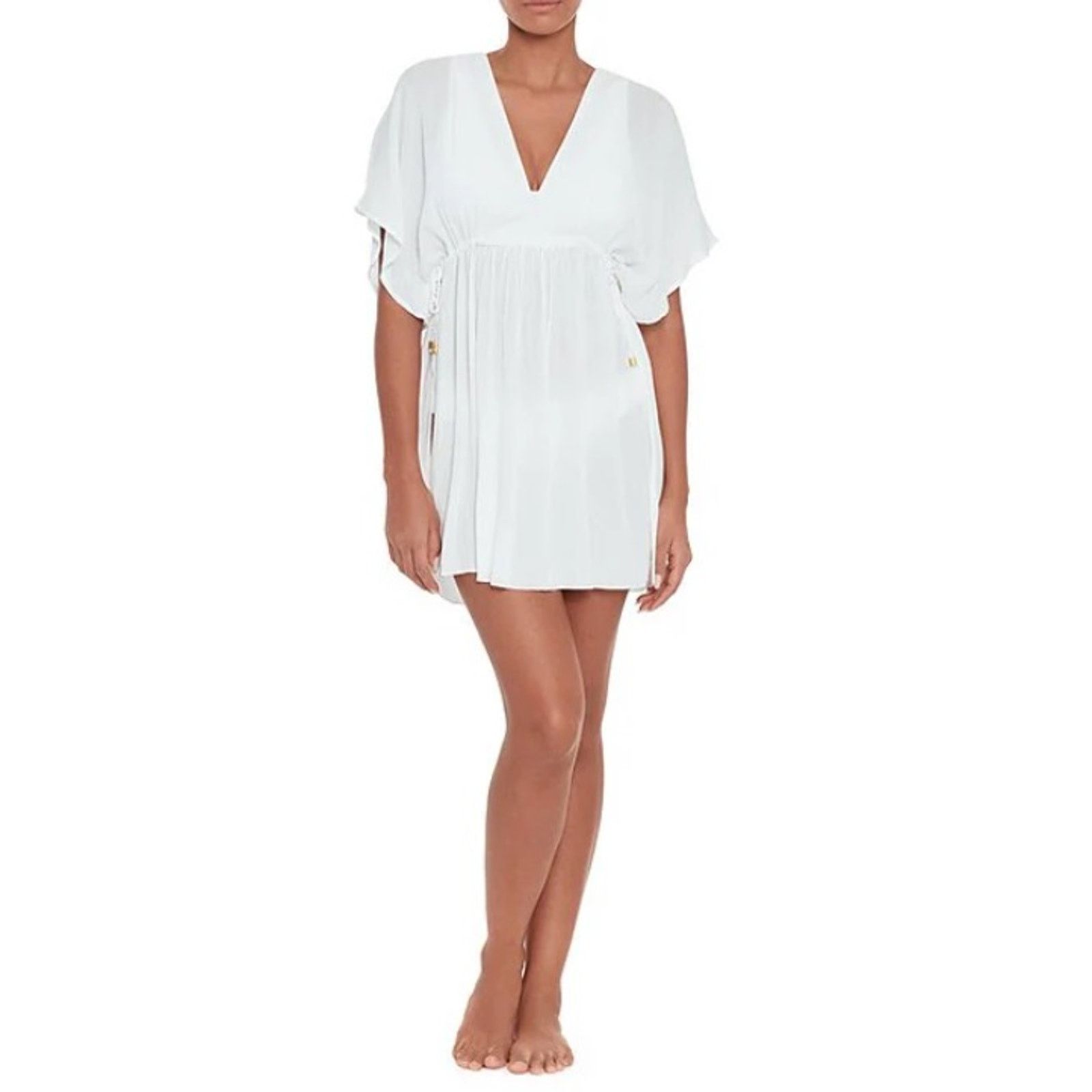 Lauren Ralph Lauren Ralph Lauren Women White Crinkled Tunic Cover-Up Size M Size ONE SIZE - 1 Thumbnail
