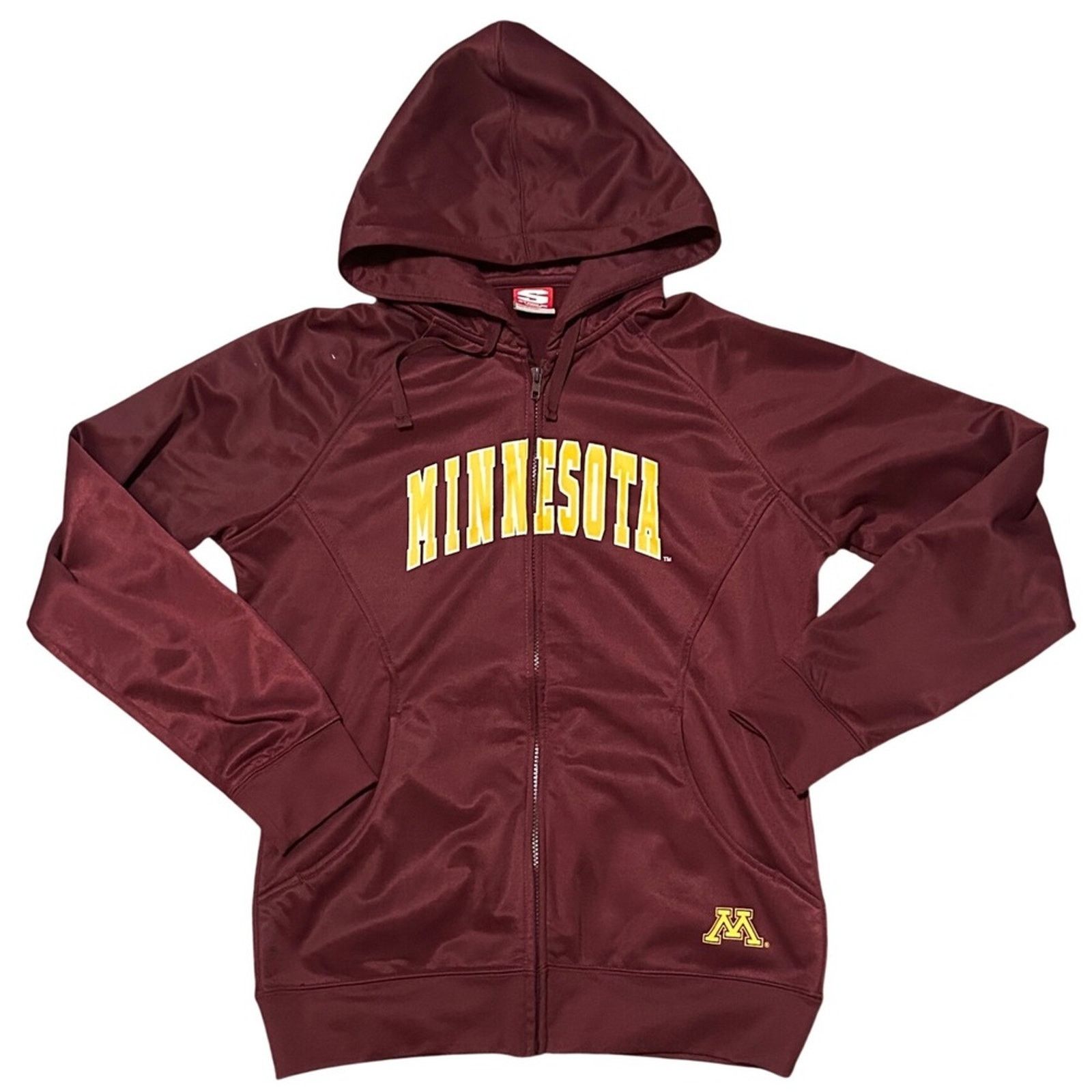 NCAA Minnesota Gophers Full Zip Hoodie Maroon Gold Athletic Fit Size L / US 10 / IT 46 - 1 Thumbnail