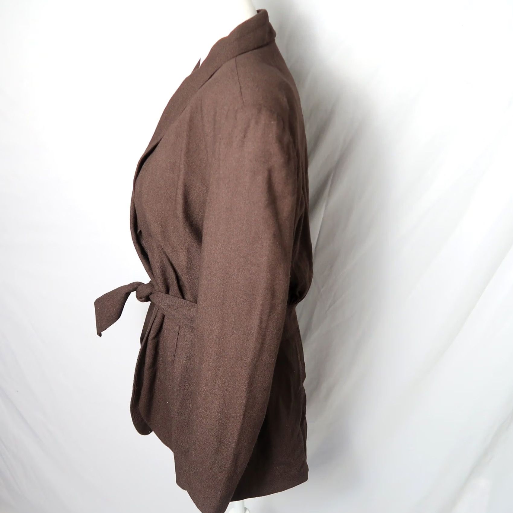 Express VINTAGE Express blazer jacket 90s chocolate brown tie front 8 Mens Women please refer to sizing, Regular, Rayon, Brown Size M / US 6-8 / IT 42-44 - 2 Thumbnail