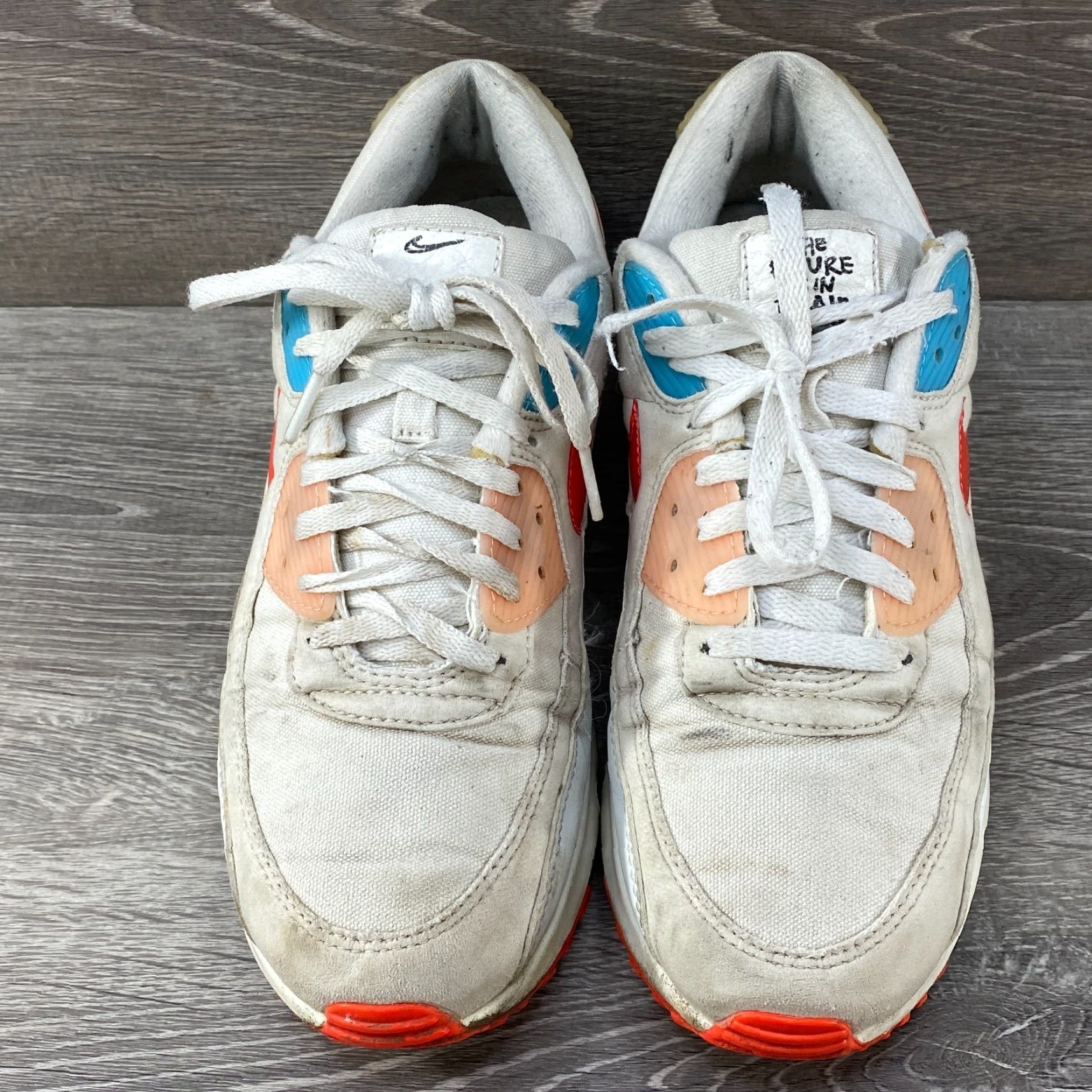 Nike Nike Air Max 90 Mens Size 9 White Orange DD8496-161 The Future is in the Air Sneakers Size US 8 / EU 41 - 3 Thumbnail