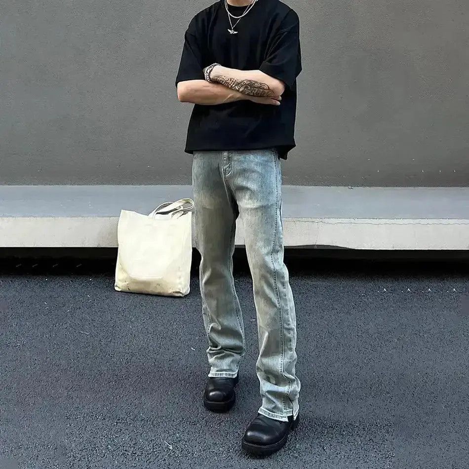 Japanese Brand Slim Jeans for Men Casual Streetwear Trousers Size US 32 / EU 48 - 1 Thumbnail