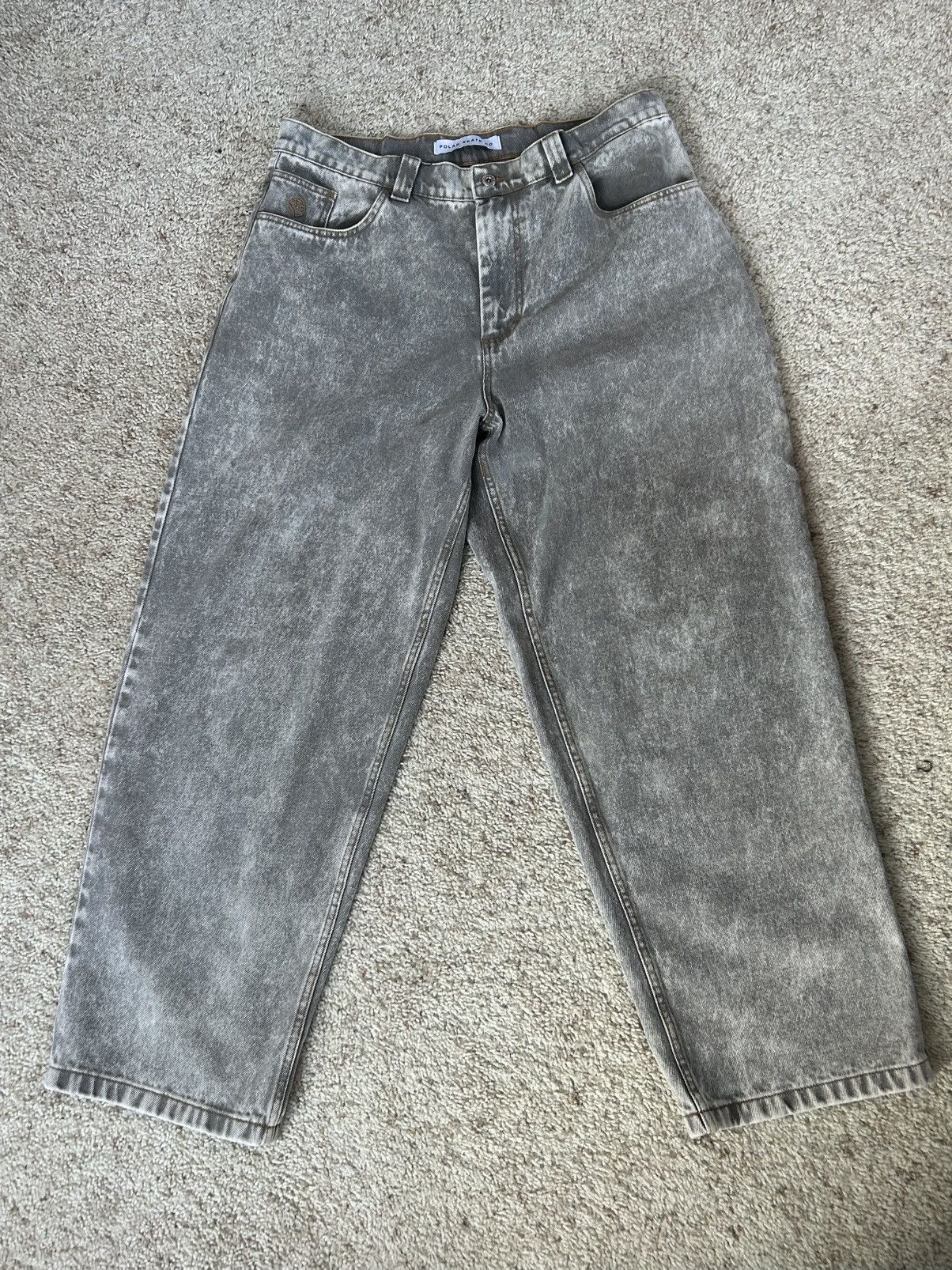 Polar Skate Co. Polar Big Boy Acid Beige Baggy Jeans Size US 38 / EU 54 - 2 Thumbnail