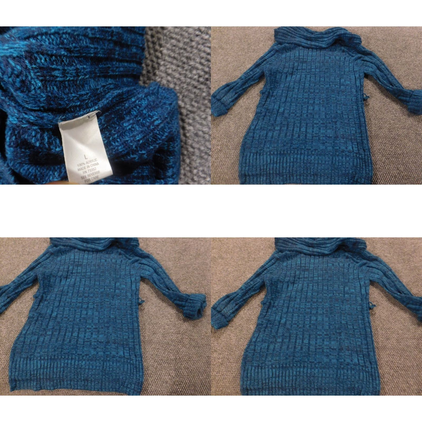 Vintage Dressbarn Womens Sweater Large Blue Pullover Round Neck Long Sleeve Knit Acrylic Stretch Regular L Blue Size L / US 10 / IT 46 - 8 Thumbnail