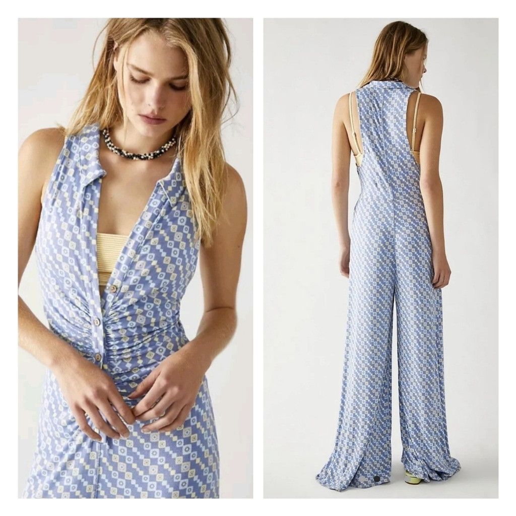 Free People Free people Shayla Halter Jumpsuit size S B20 Size 23" - 4 Thumbnail