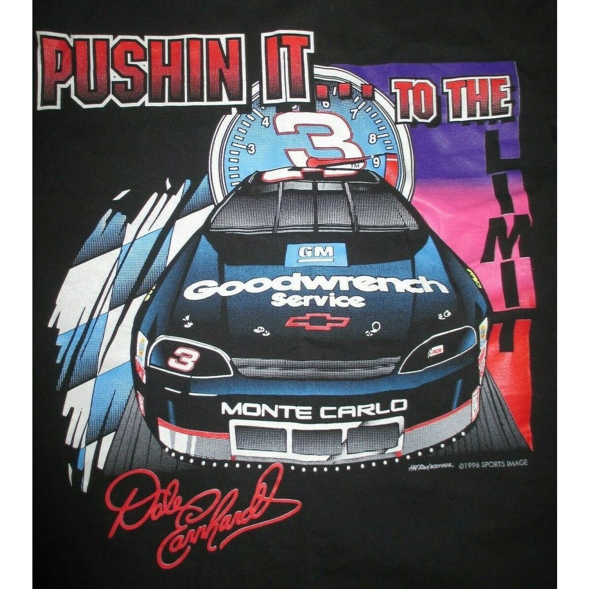 Jerzees 1996 Dale Earnhardt NASCAR Single Stitch Jerzees Tee - Sz LG Size US L / EU 52-54 / 3 - 3 Thumbnail