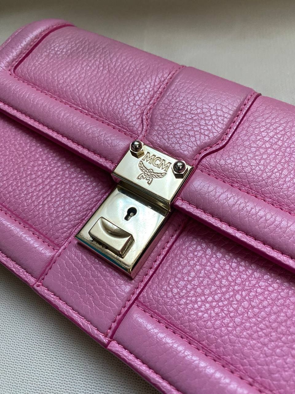 MCM × Vintage 📌 Rare MCM Leather Handbag Shoulder Bag Clutch Bag pink Size ONE SIZE - 7 Thumbnail