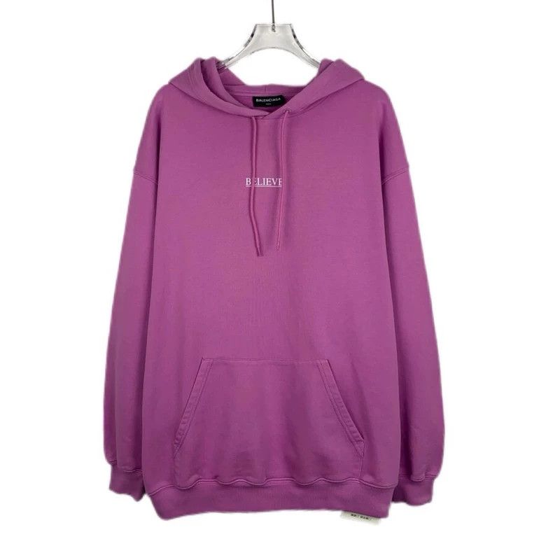 Balenciaga Letter print hooded purple cotton long sleeve s