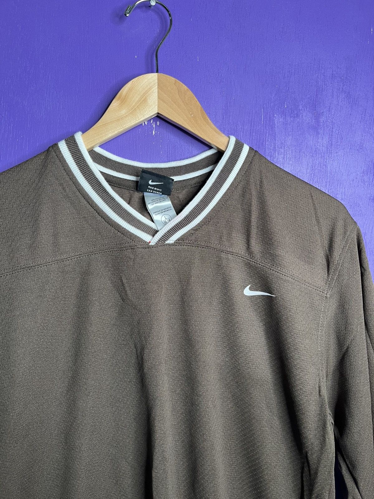 Nike × Vintage Vintage 00s Nike brown swoosh soccer jersey Size US M / EU 48-50 / 2 - 3 Thumbnail