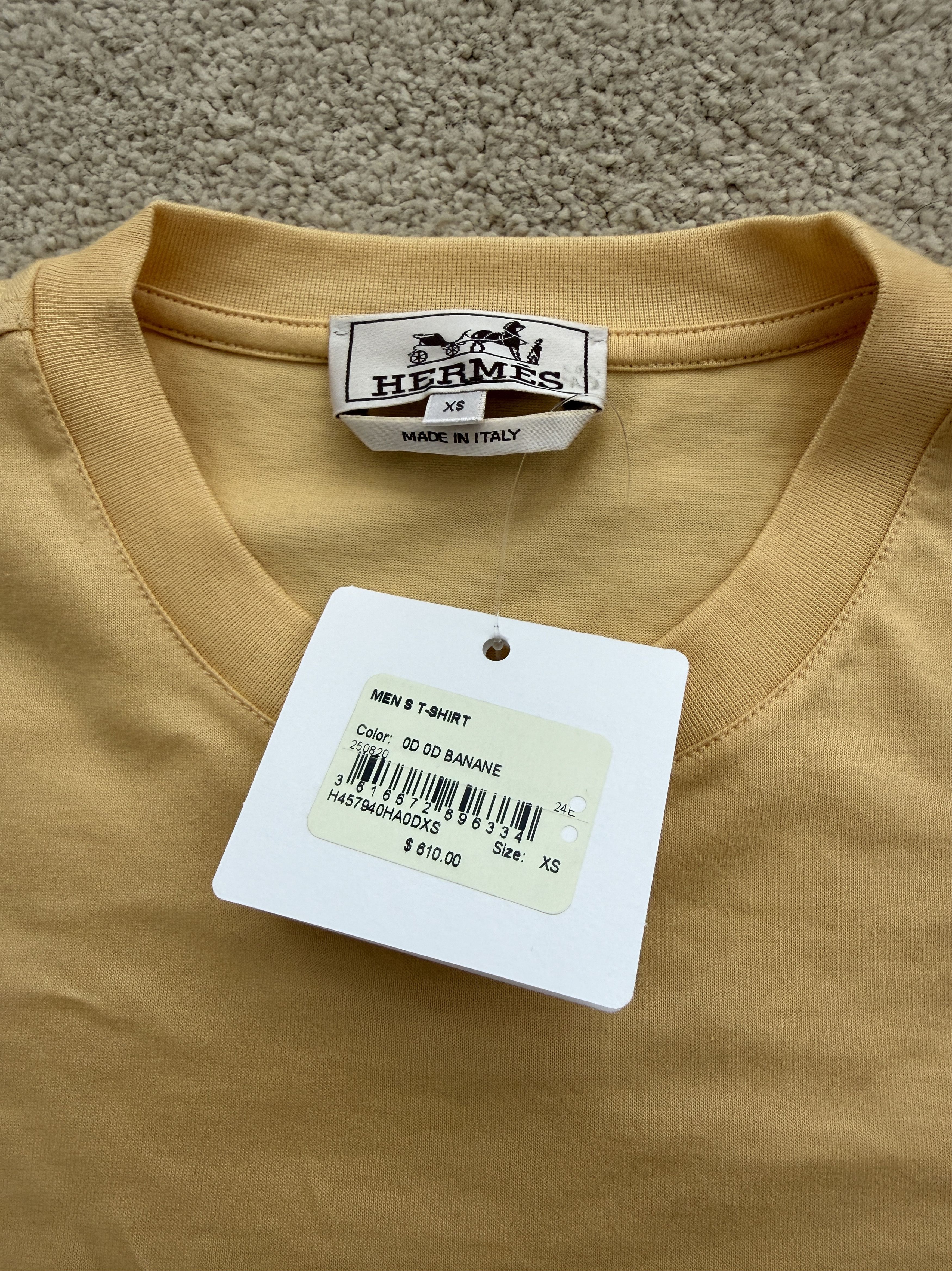 Hermes Brand New Hermes Mens XS Yellow Short Sleeve T-shirt Size US XS / EU 42 / 0 - 2 Thumbnail