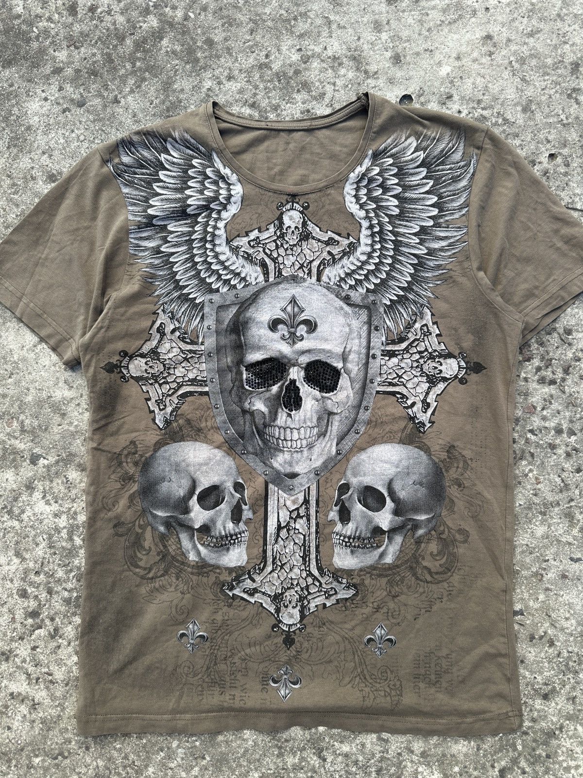Designer Y2K Style Affliction Logo Cross Skull AngelT-shirt Opium M Size US M / EU 48-50 / 2 - 2 Thumbnail
