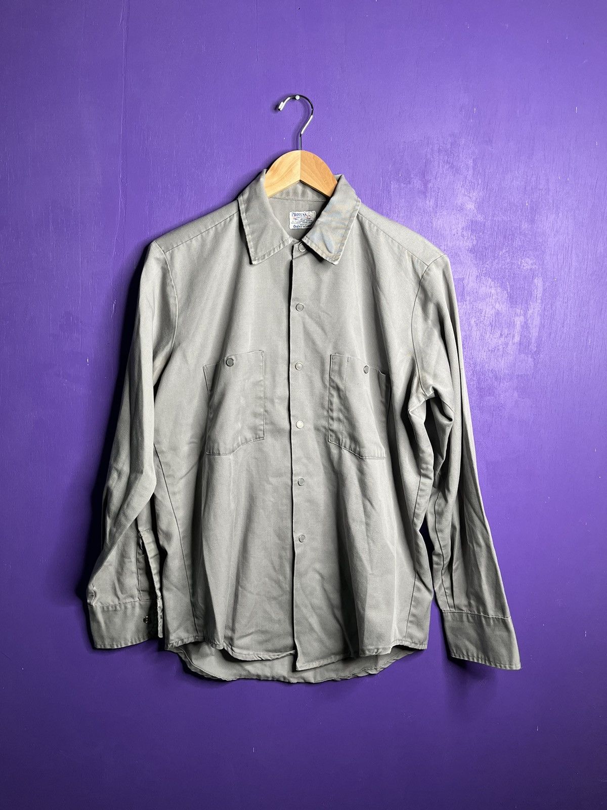 Vintage Vintage 70s Protexal metal snap button up shirt Size US L / EU 52-54 / 3 - 1 Thumbnail