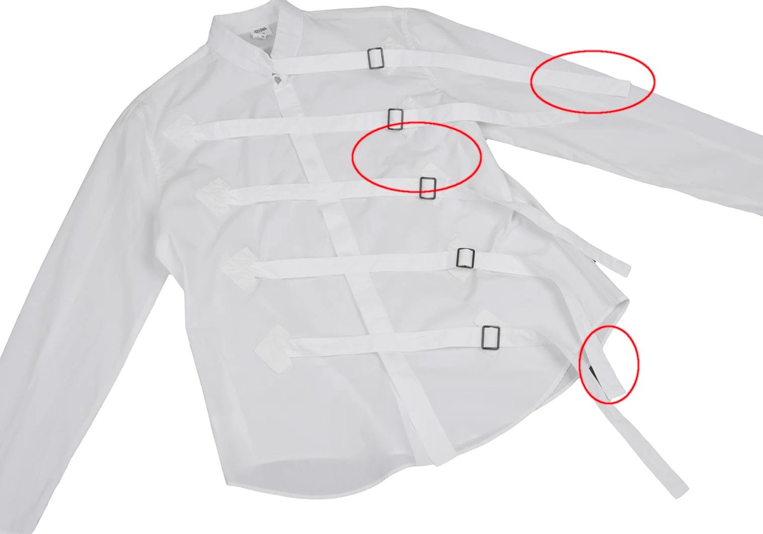 Jean Paul Gaultier Belt Design Shirt in White, Size 48 Size US M / EU 48-50 / 2 - 5 Thumbnail
