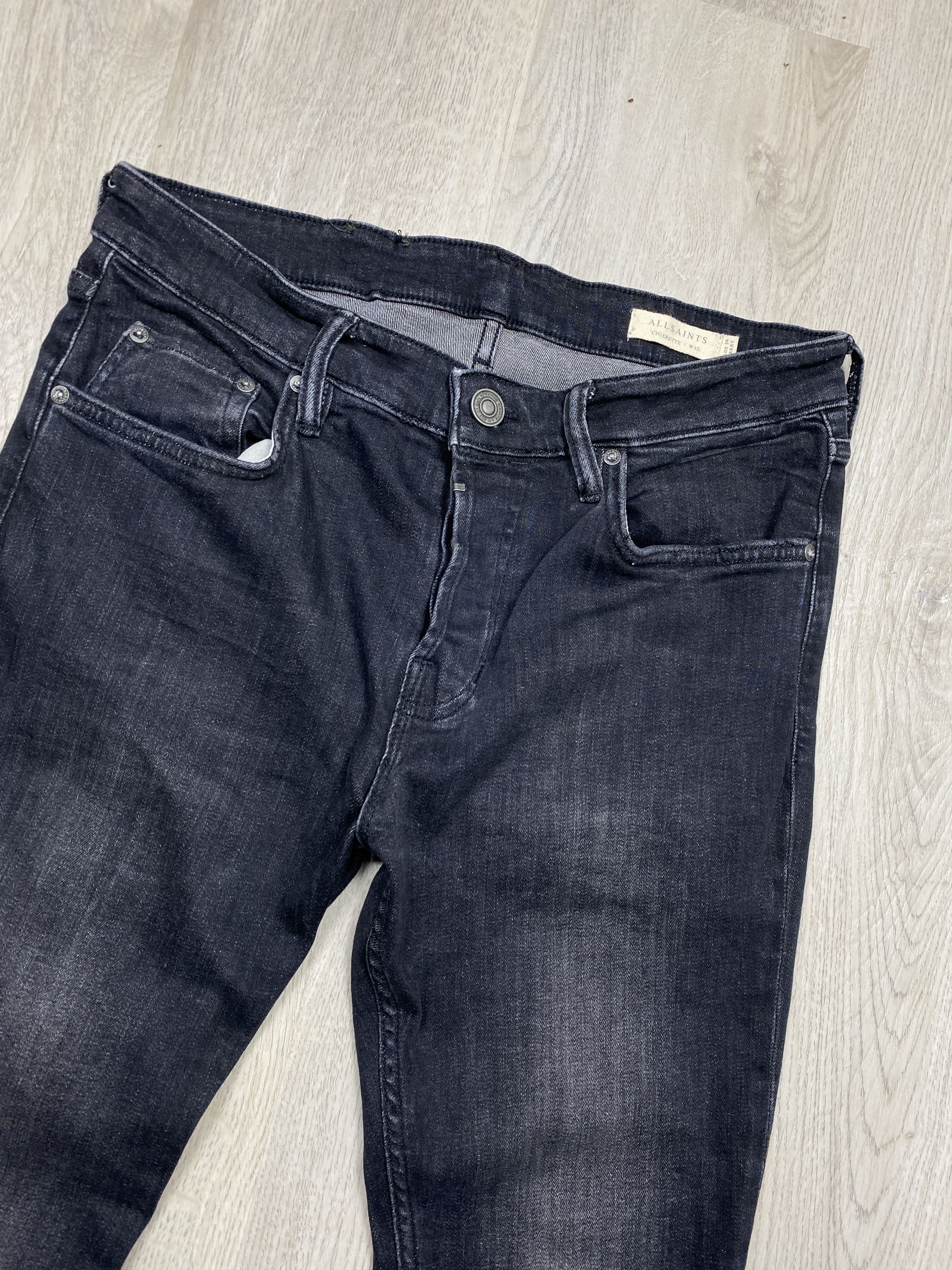 Allsaints Allsaints Vintage Mens Grey Denim Pants Cigarette Jeans Size US 32 / EU 48 - 2 Thumbnail
