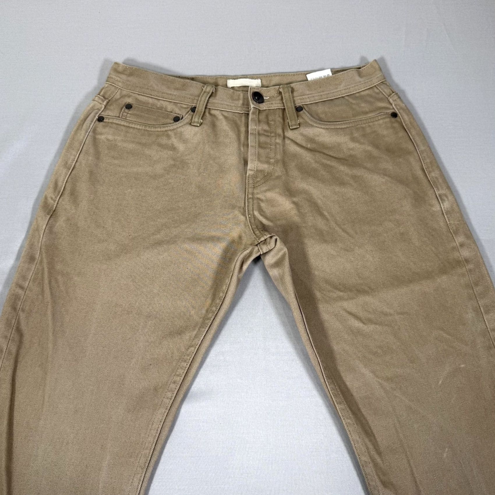 The Unbranded Brand Unbranded Brand Jeans Mens 32x29 Beige Selvedge UB207 Tapered Denim Pants Size US 32 / EU 48 - 2 Thumbnail
