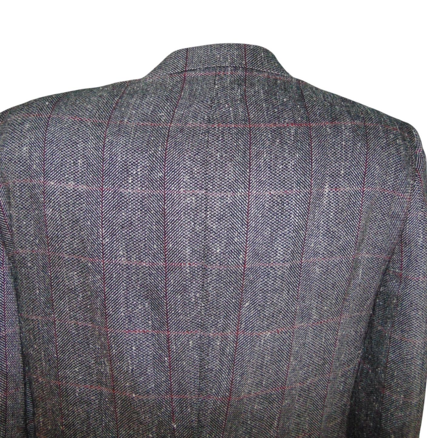Burberry Burberrys Vintage Tweed Windowpane Blazer 42 Gray Size 42R - 9 Thumbnail