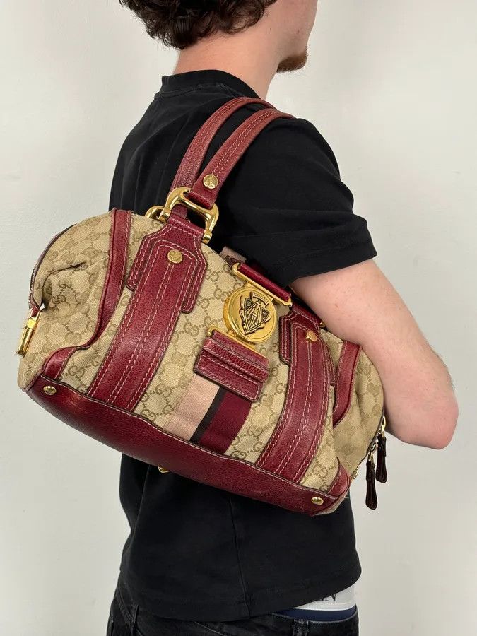 Gucci SS2009 Gucci Red & Beige Monogram Heritage Bag by Frida Giannini Size ONE SIZE - 2 Thumbnail