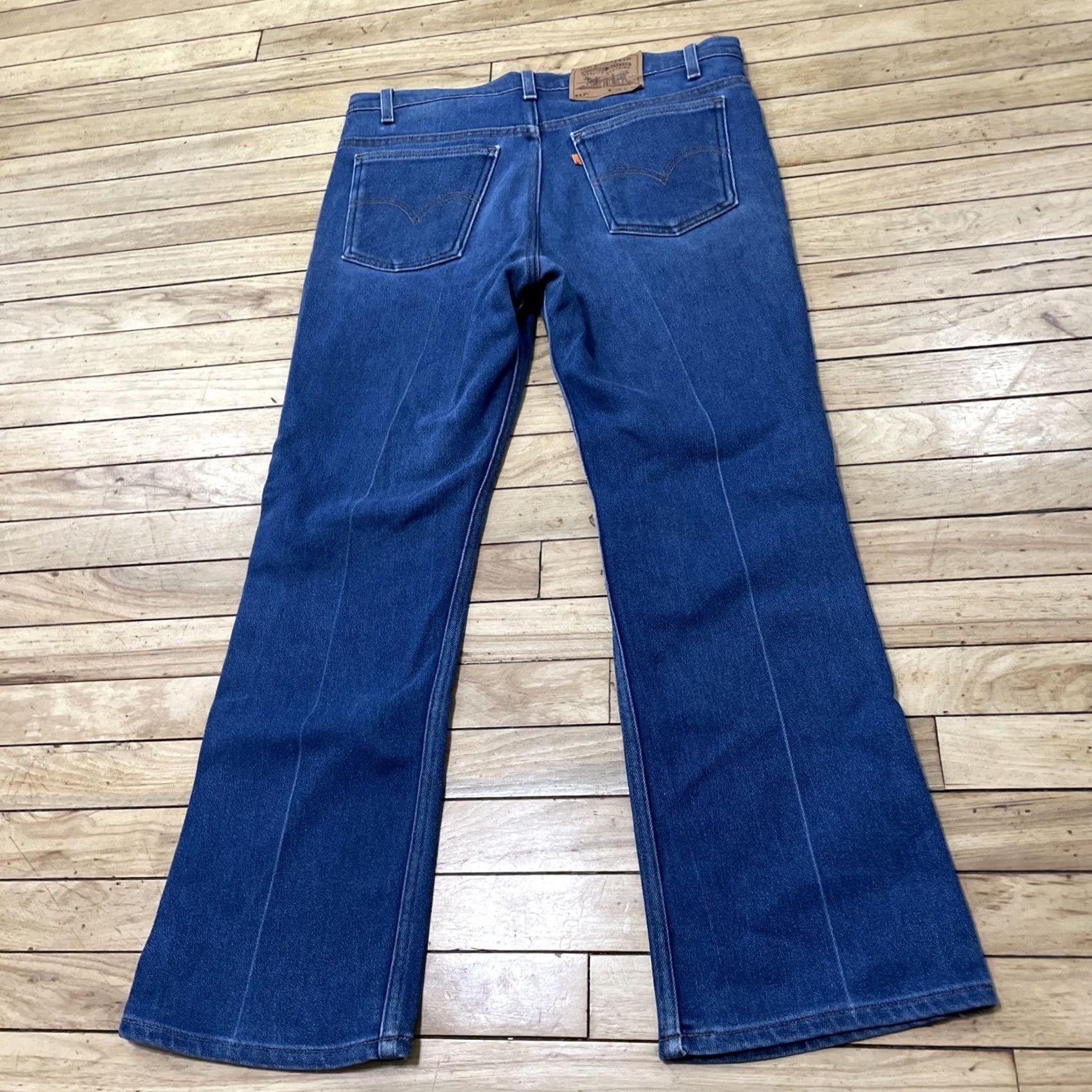 Levi's VINTAGE Levi's Jeans Men 517 Bootcut 36x30 Orange Tab USA Blue Denim 90s Rare 34x28 Jeans Mens Black? Size US 36 / EU 52 - 2 Thumbnail