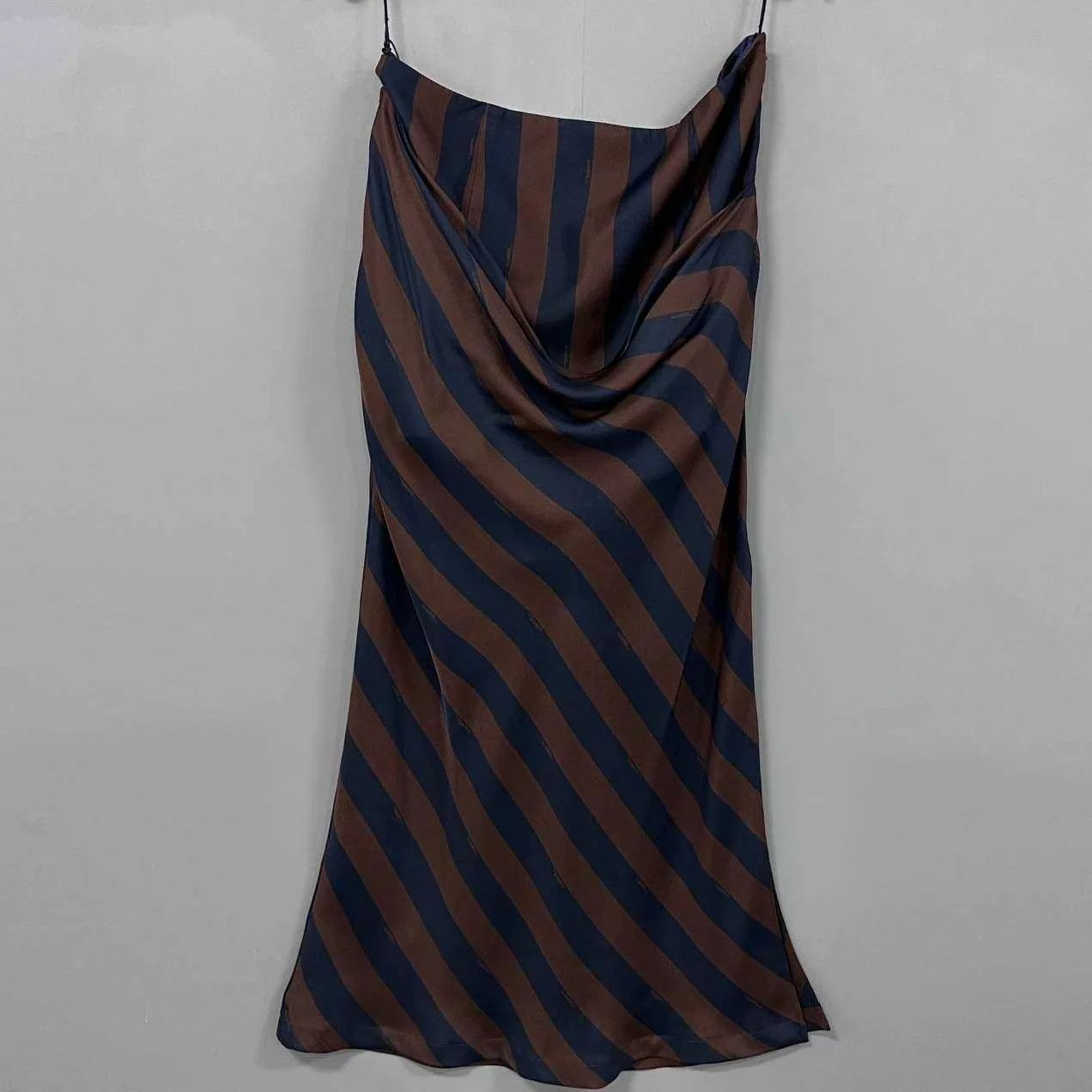 Fendi FENDI SS24 Women's Brown Stripe Long Slit Slip Dress 42 Size M / US 6-8 / IT 42-44 - 2 Thumbnail