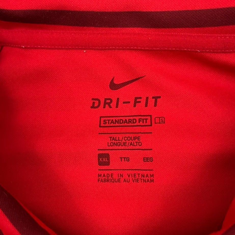 Nike Nike Polo Mens 2XL Red Striped Dri-Fit Stretch Golf Active Shirt Size US XXL / EU 58 / 5 - 4 Thumbnail