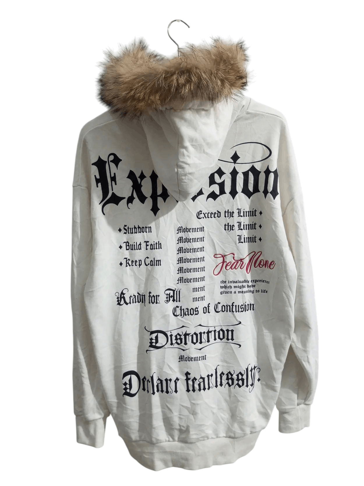 20471120 In the attic distrontion poem fur hoodie Size US L / EU 52-54 / 3 - 1 Thumbnail