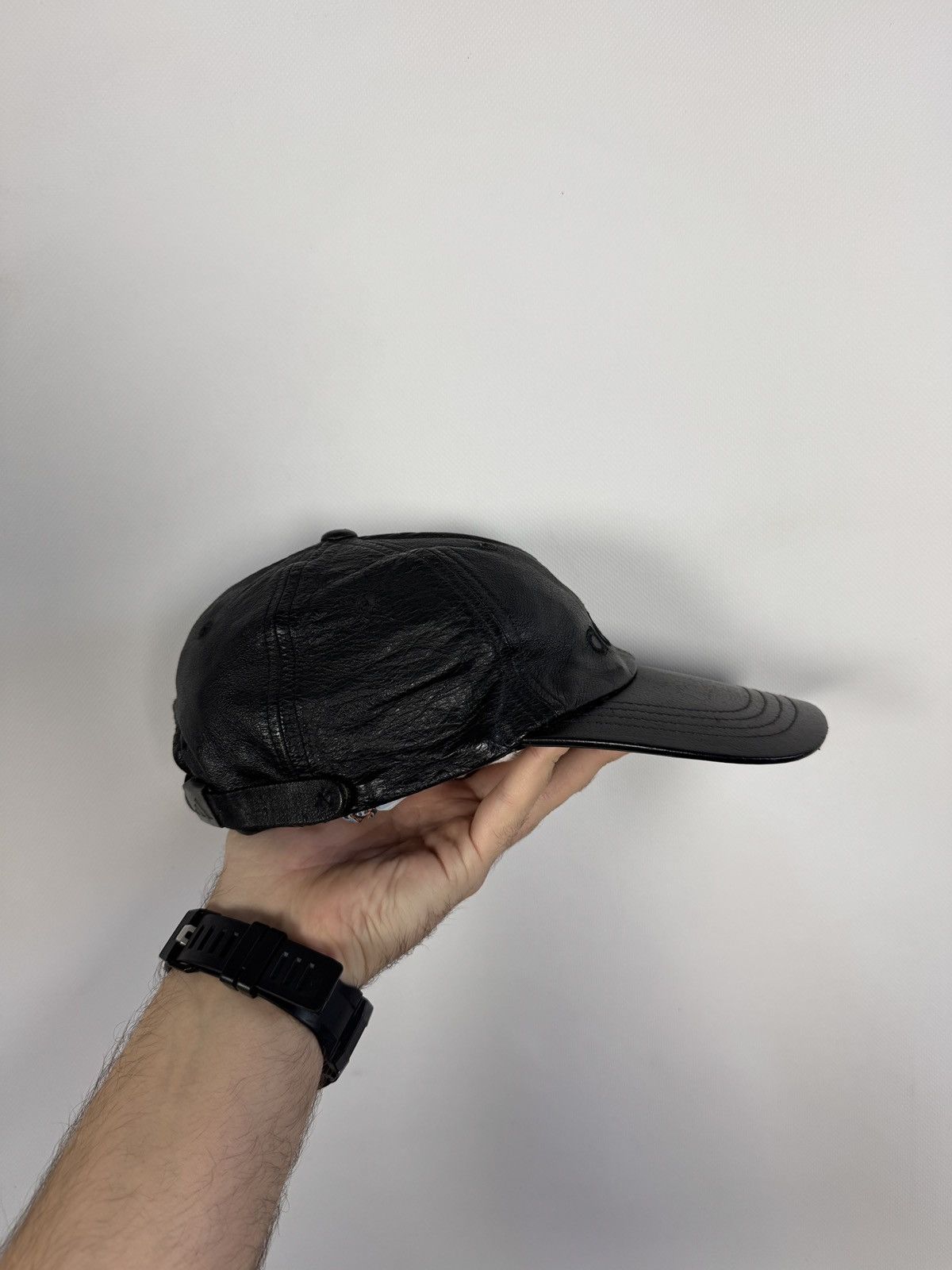 Adidas Rare Vintage 90s Adidas Black Leather Baseball Cap One Size Size ONE SIZE - 5 Thumbnail