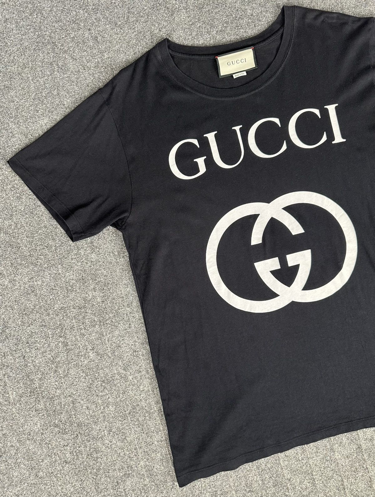 Gucci Gucci - Interlocking G Logo Short Sleeve T-Shirt Black Size US M / EU 48-50 / 2 - 3 Thumbnail