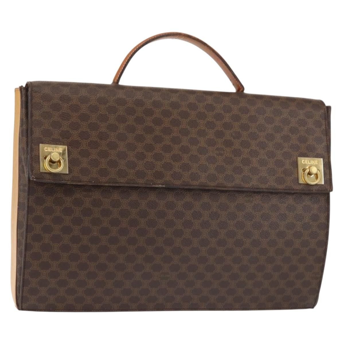 Celine CELINE Macadam Canvas Hand Bag Pvc Leather Brown Gold Size ONE SIZE - 1 Thumbnail