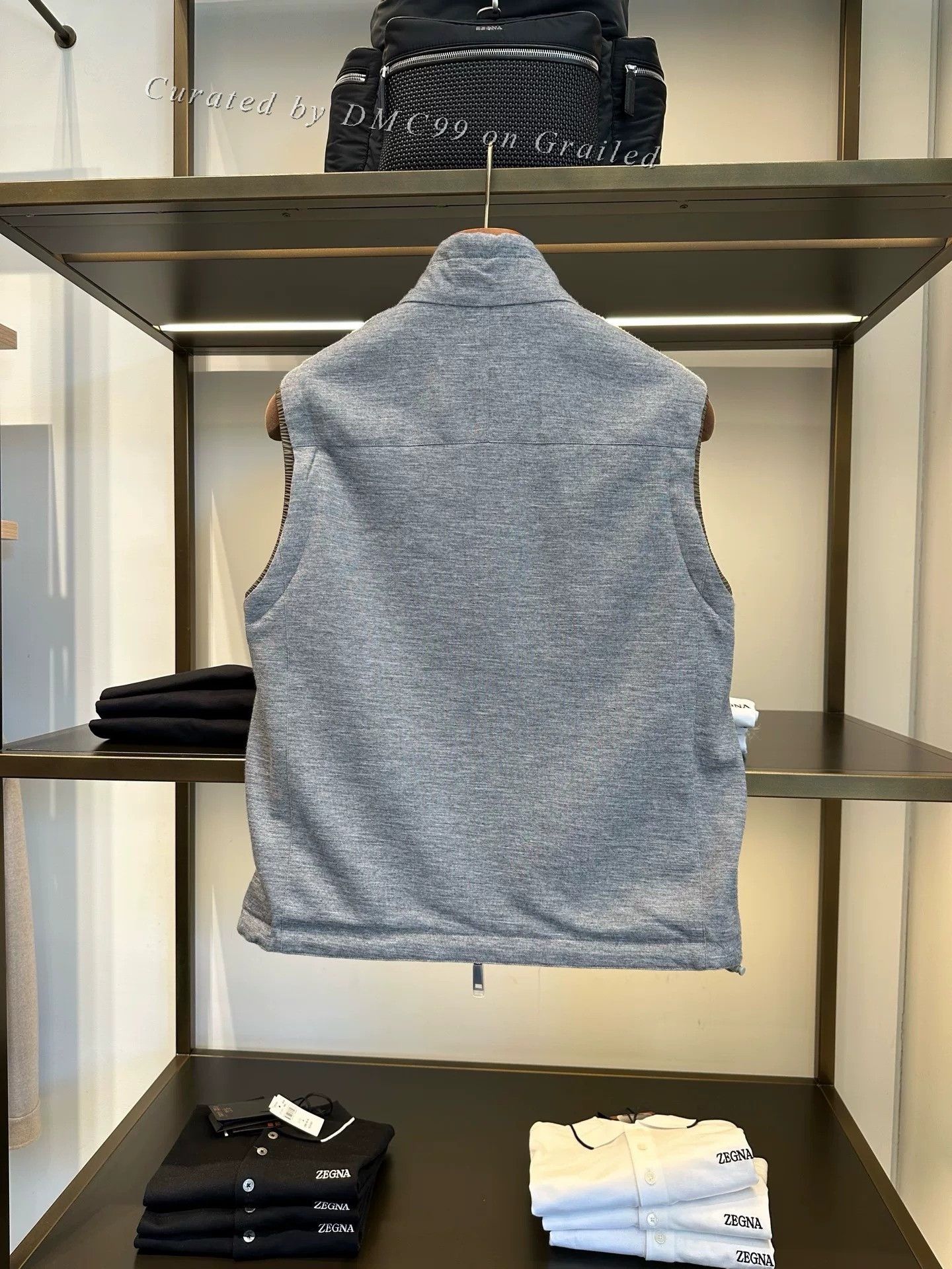 Ermenegildo Zegna Zegna Olive Reversible Stand Collar Vest Size US M / EU 48-50 / 2 - 8 Thumbnail