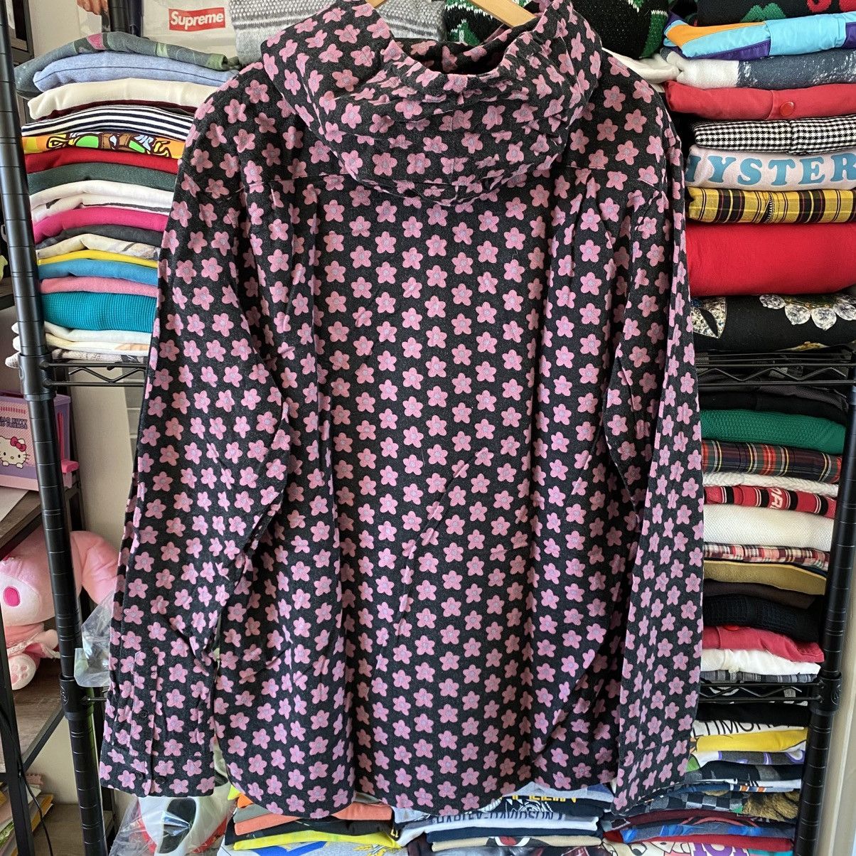 Supreme Supreme Hooded Flower Shirt Black 2015 Vintage Designer Size US XL / EU 56 / 4 - 6 Thumbnail