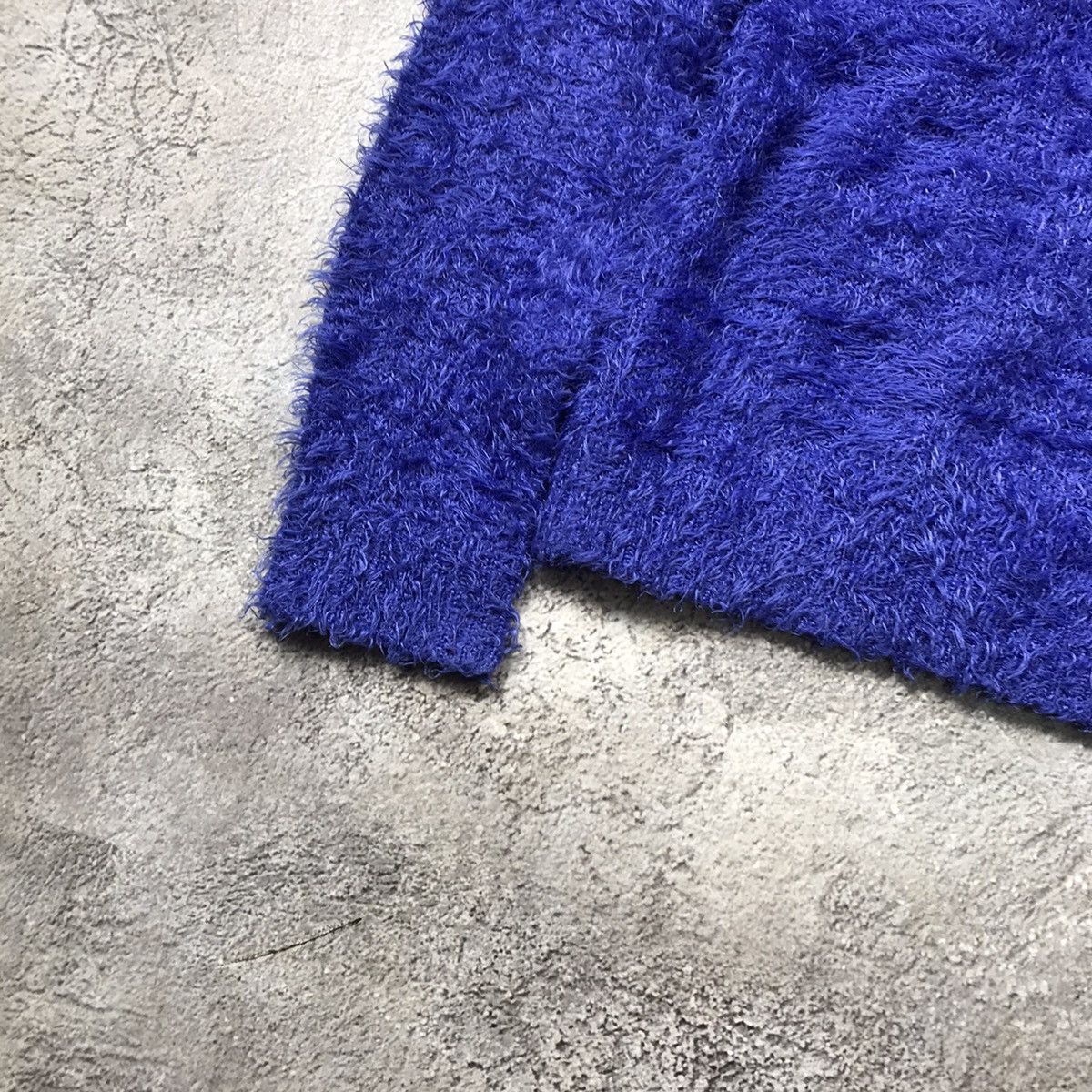 Vintage Vintage 90s Mohair Knit Sweater Oversized Grunge Blue Logo M Size M / US 6-8 / IT 42-44 - 4 Thumbnail