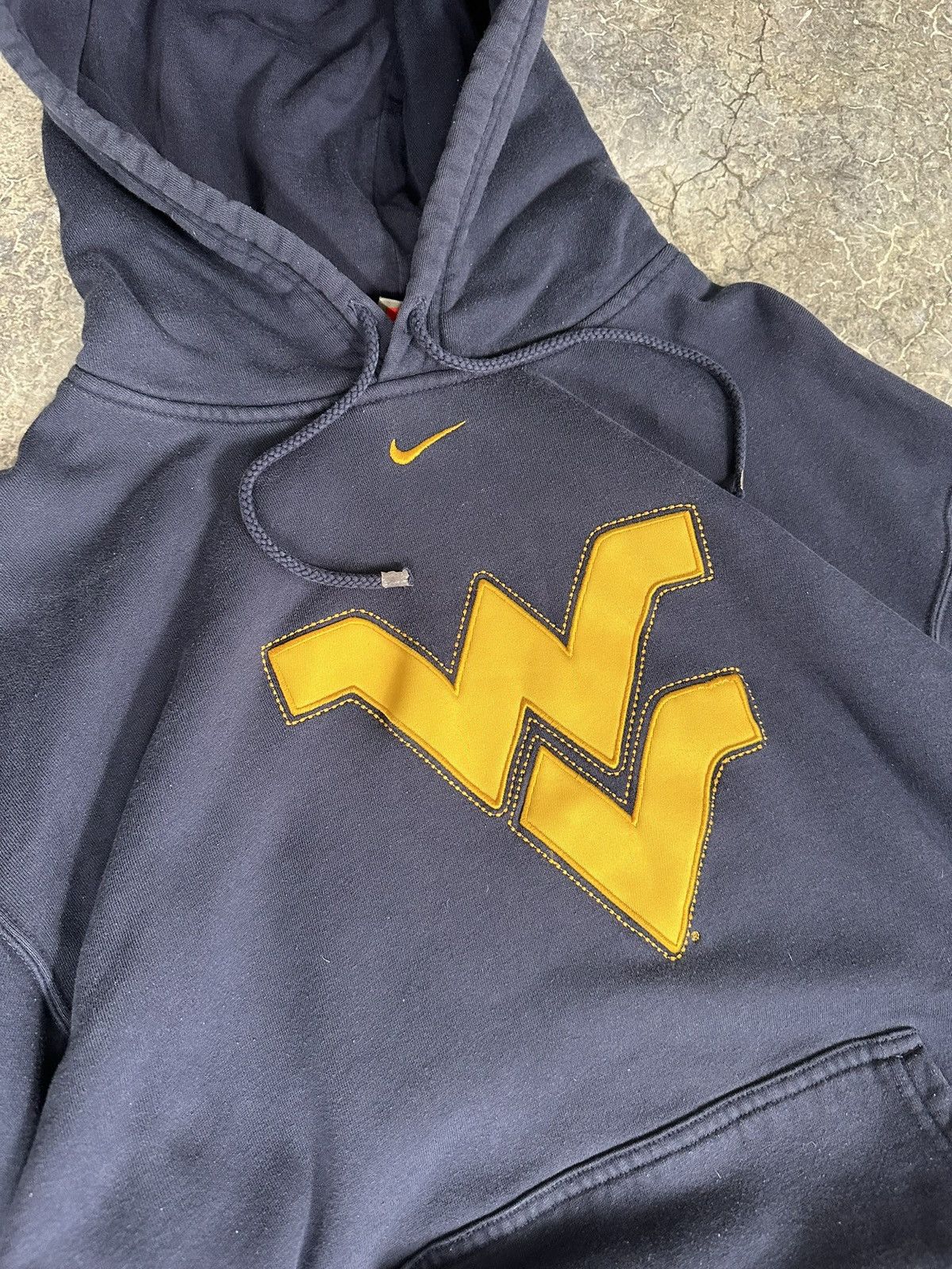 Nike × Vintage Vintage Nike West Virginia centre swoosh hoodie Size US L / EU 52-54 / 3 - 2 Thumbnail