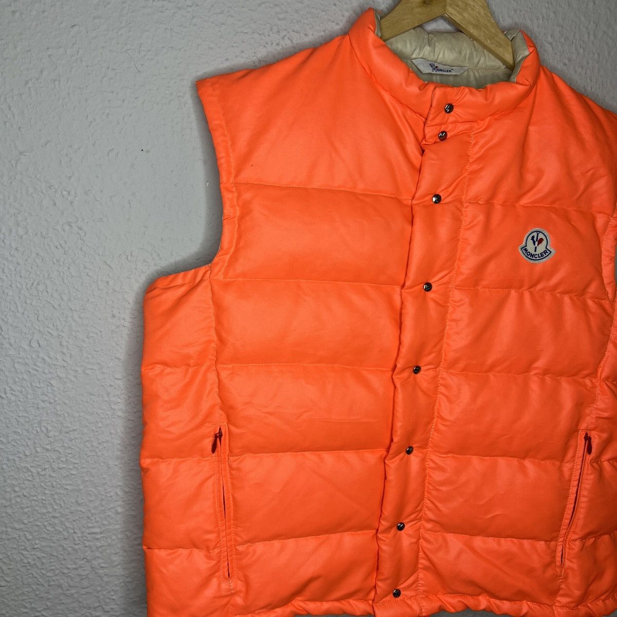 Moncler Moncler Puffer Down Jacket Vest Orange Logo Vintage 80s 90s Size US XL / EU 56 / 4 - 3 Thumbnail