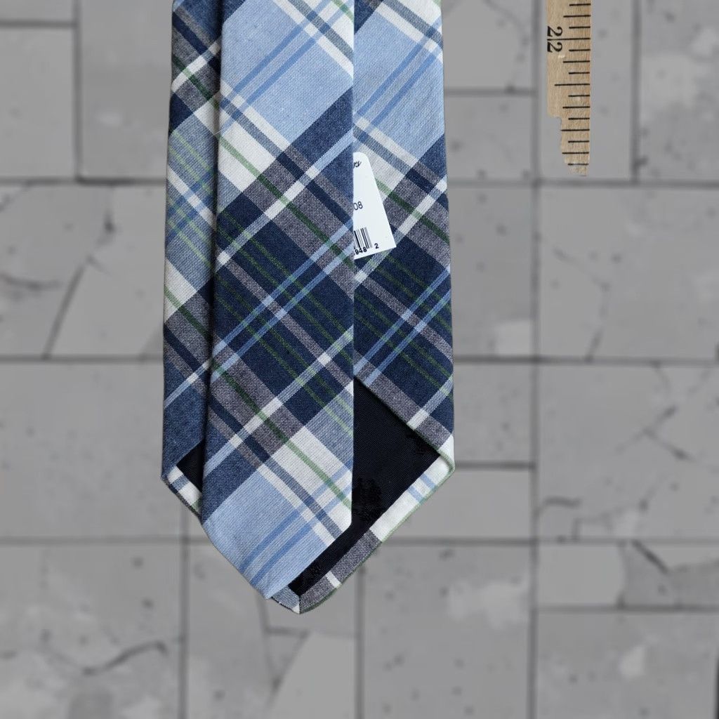 Brooks Brothers Brooks Brothers Tie Blue Plaid Cotton 100% Made in USA Tie Mens Size ONE SIZE - 1 Thumbnail