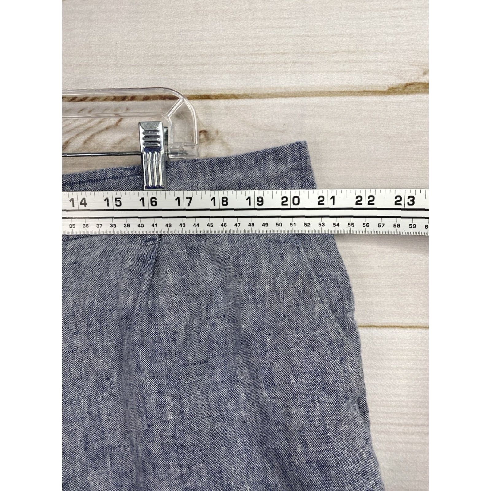 Lands' End VINTAGE Lands' End Linen Pants Womens 20W Blue Pull On Wide-Leg Capri Beach Cruise Size 42" / US 20 - 5 Thumbnail