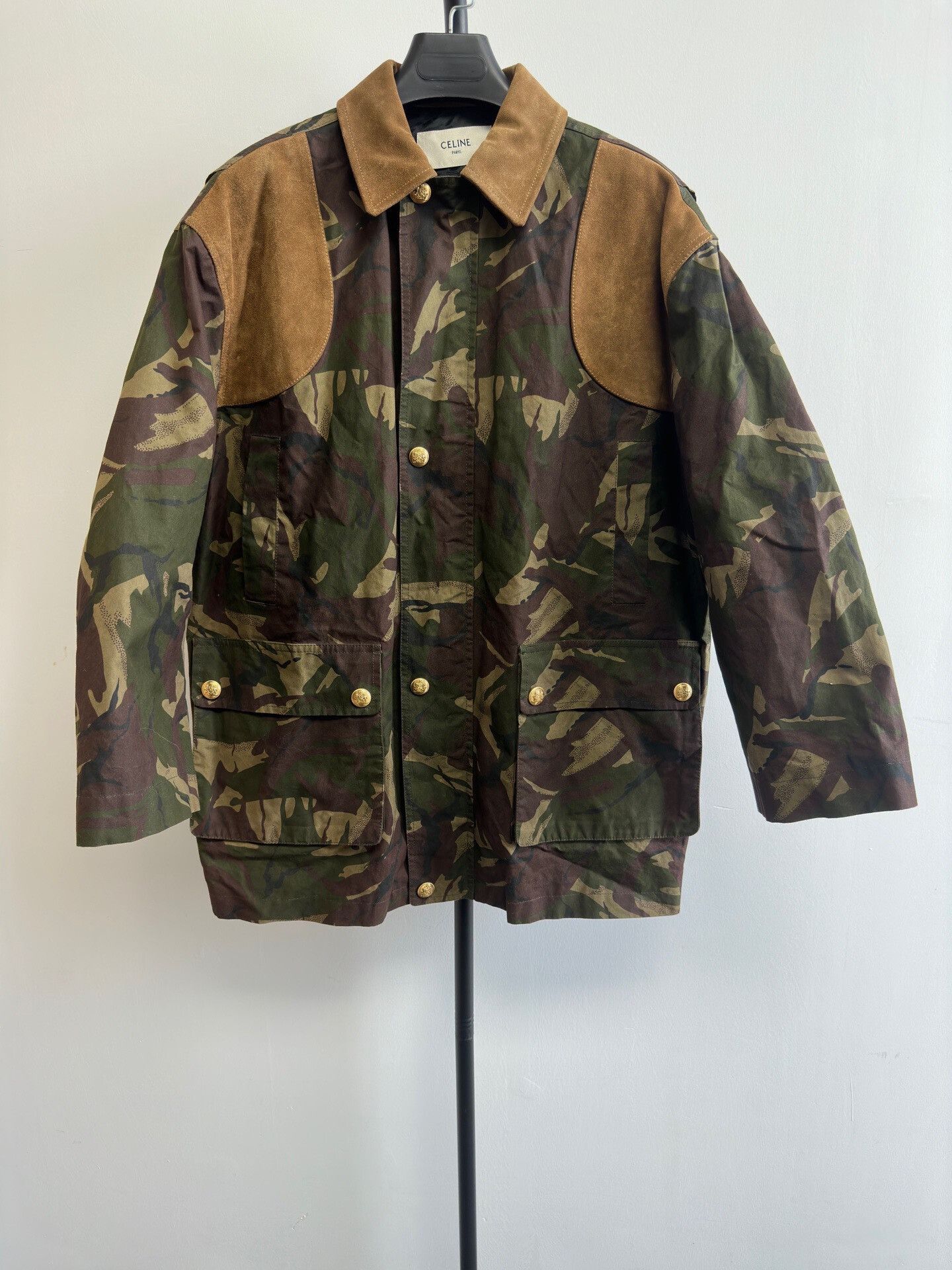 Celine CELINE Lapel Single-Breasted Long-Sleeve Shirt Jacket Size XXS / US 00 / IT 34 - 1 Thumbnail