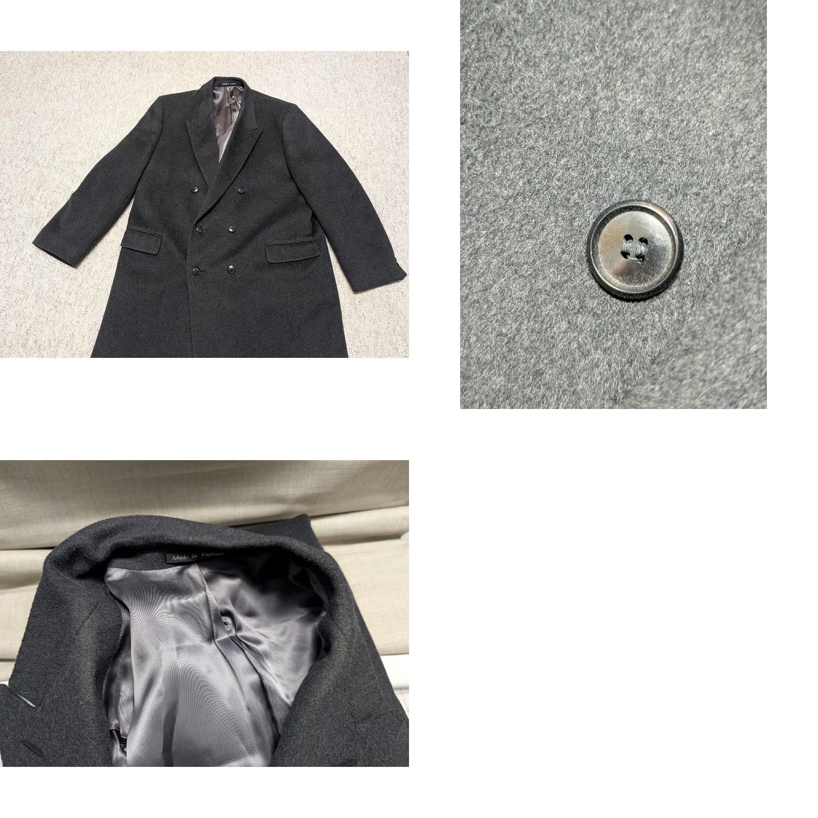 Vintage VINTAGE England overcoat 2XL black wool blend cashmere double breasted coat Mens Size US XXL / EU 58 / 5 - 9 Thumbnail