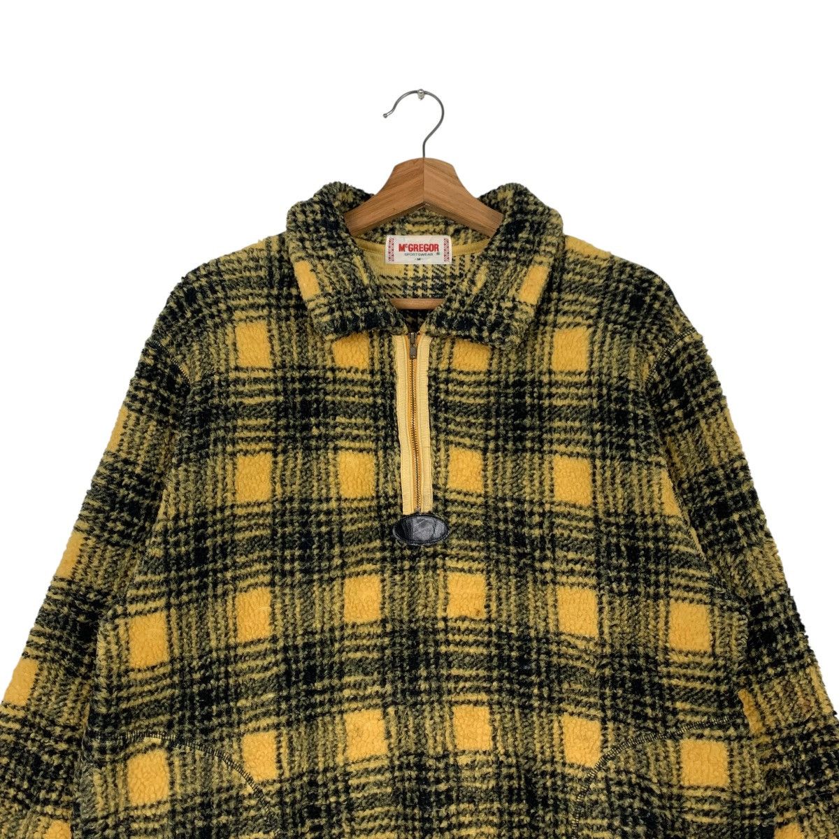 McGregor 90's MCREGOR Yellow Tartan Half Zip Sweater #2085-C91 Size US M / EU 48-50 / 2 - 2 Thumbnail