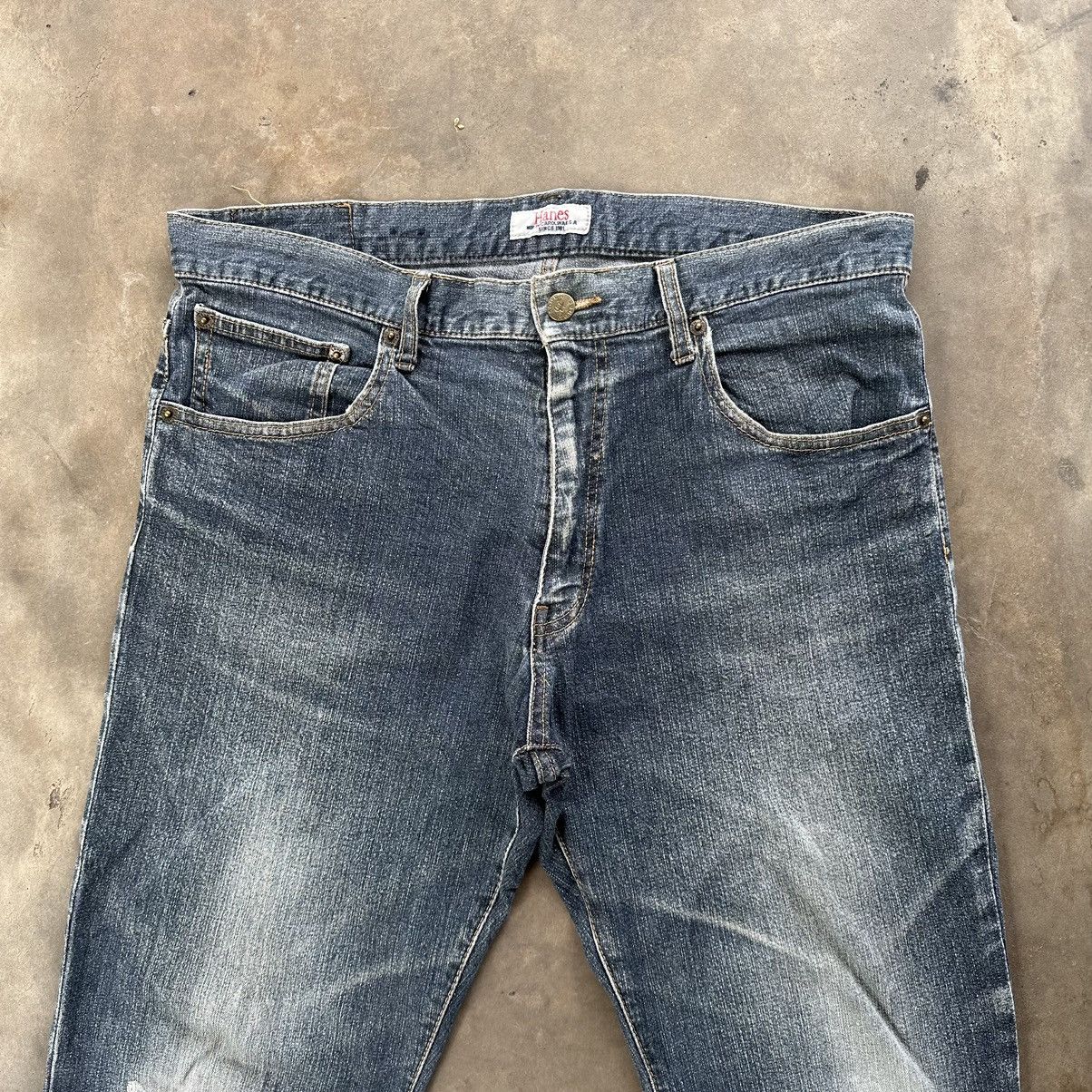 Japanese Brand Vintage Hanes Distressed Faded Denim Raw Jean Pant Size 34 Size US 34 / EU 50 - 3 Thumbnail