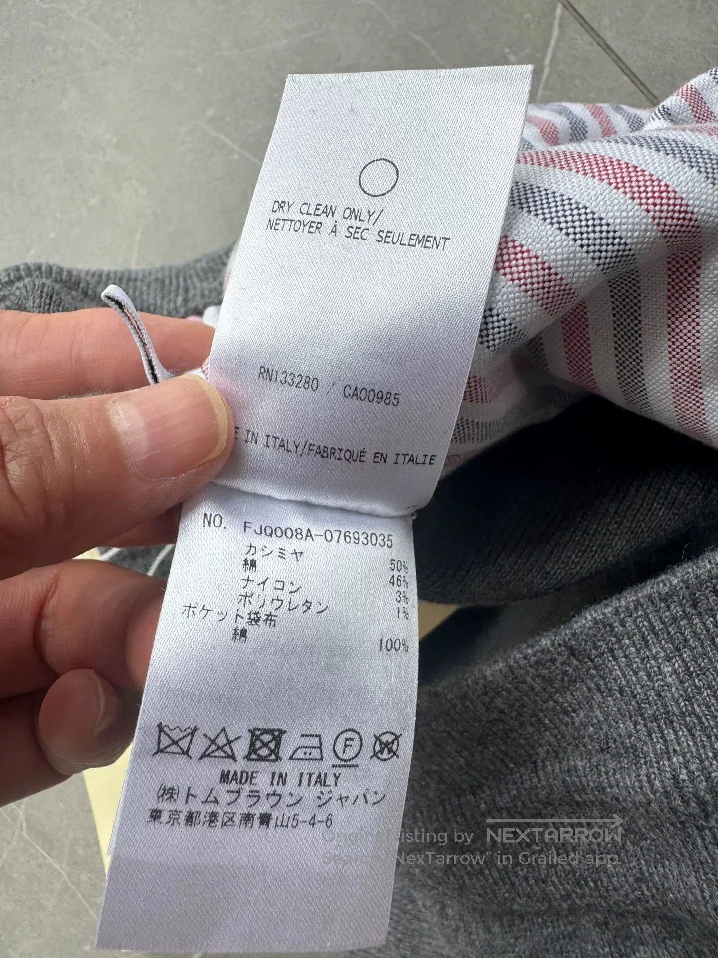 Thom Browne Thom Browne Gray Four-Stripe Pants. Size 37" - 7 Thumbnail