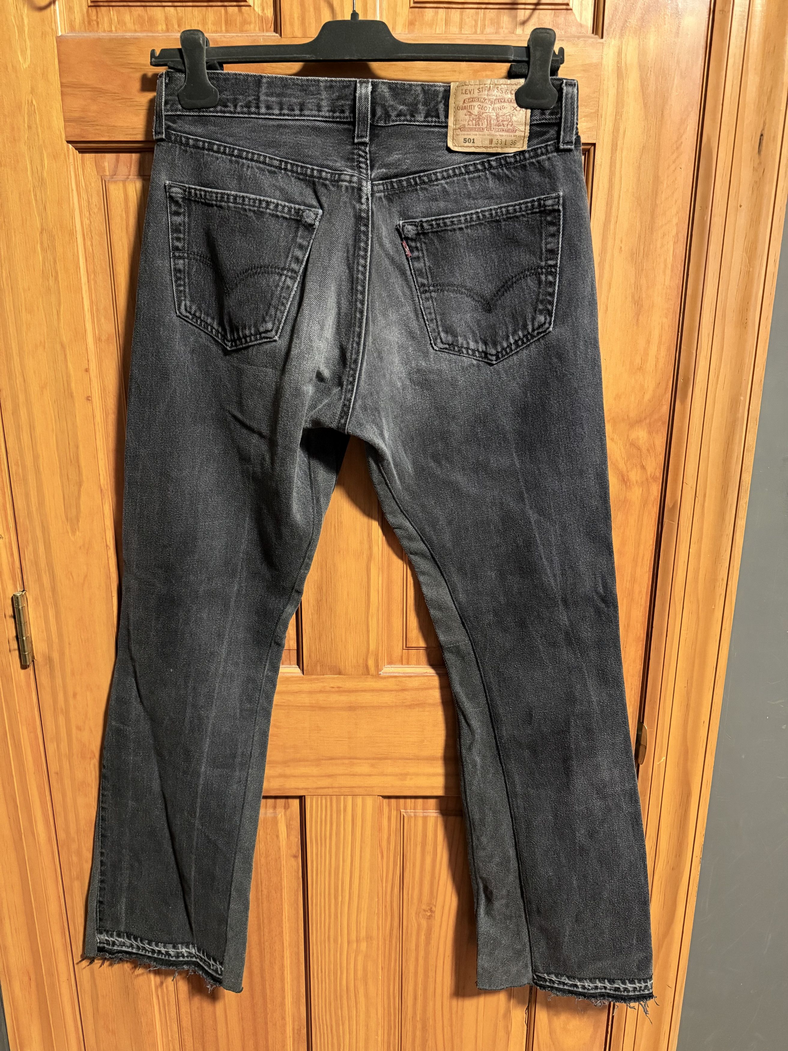 Levi's Custom Reworked Flared 501 Denim - Black - 33 Size US 33 - 4 Thumbnail