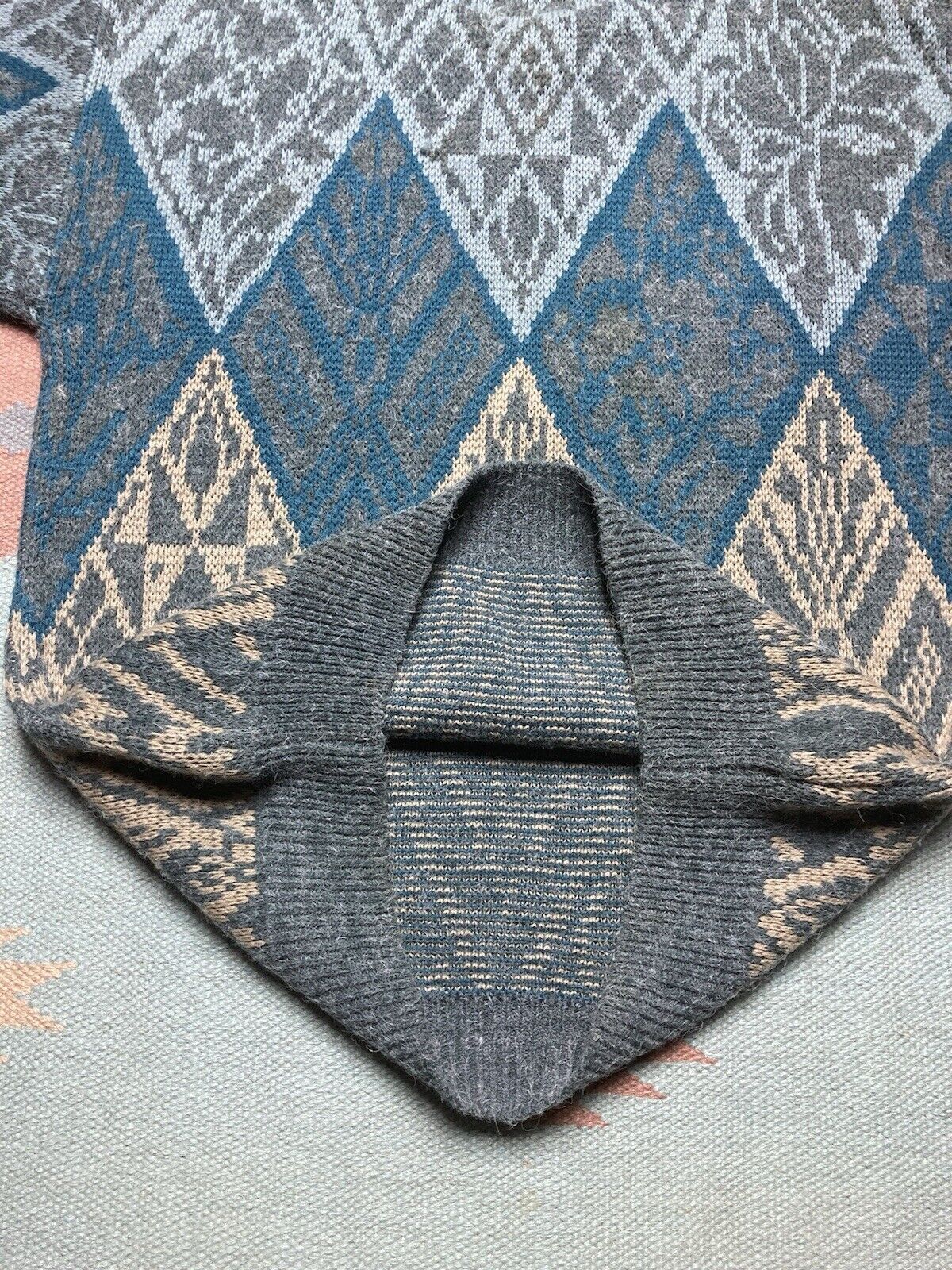 Sears × Vintage VTG acrylic blend knit sweater sears geometric diamond med Size US M / EU 48-50 / 2 - 5 Thumbnail