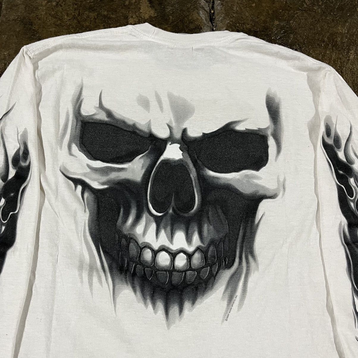 Affliction × JNCO × Vintage Crazy Y2K Affliction Style Skull Grunge Goth Longsleeve Tee Size US S / EU 44-46 / 1 - 10 Thumbnail