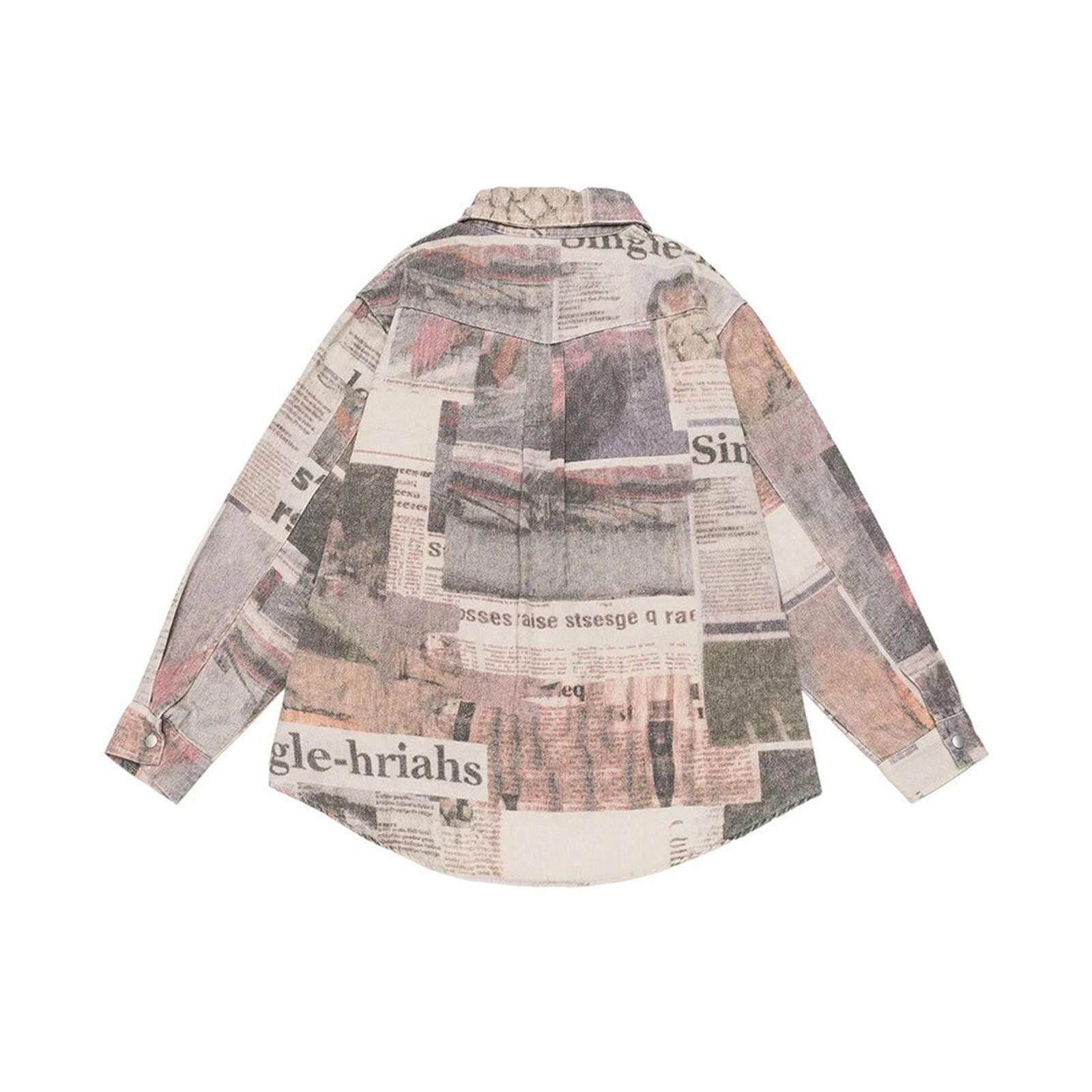 Other Newspaper Print Vintage Wash Denim Jacket — Boxy Fit Size US M / EU 48-50 / 2 - 3 Thumbnail