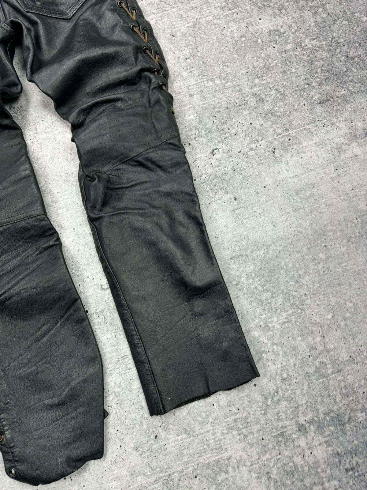 Genuine Leather × Vintage Vintage 90’s Y2K Style Casual Cowboy Genuine Leather Pants Size US 31 - 18 Thumbnail